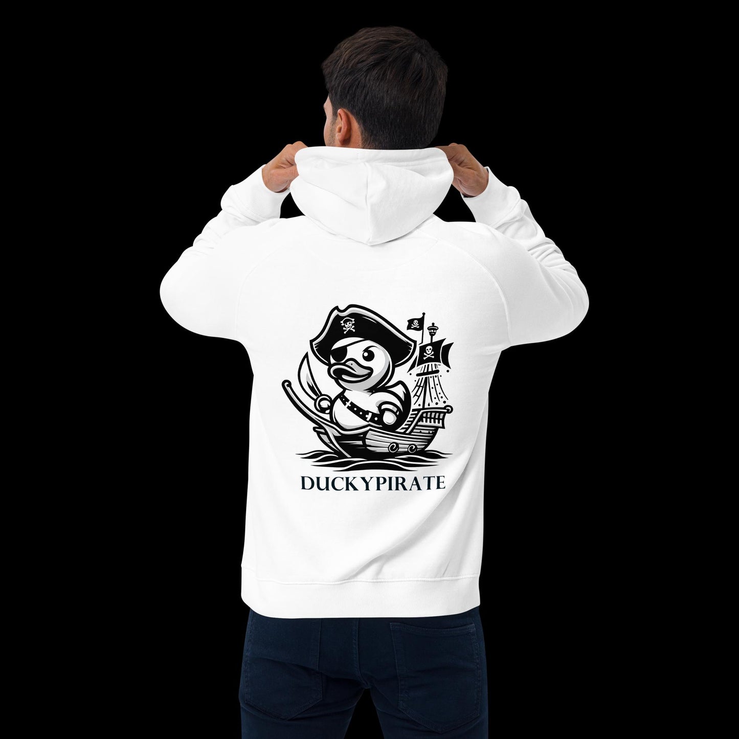 DUCKYPIRATE Hoodie (Black Text)